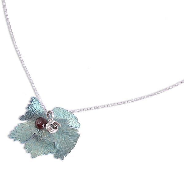 Alternate image for Leaf Motif Agate Pendant Necklace from Mexico Vine