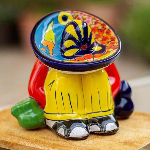 Alternate image for Talavera-Style Ceramic Figurine Crafted in Mexico Sombrero Slumber