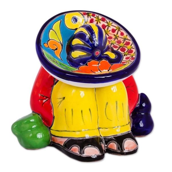 Alternate image for Talavera-Style Ceramic Figurine Crafted in Mexico Sombrero Slumber