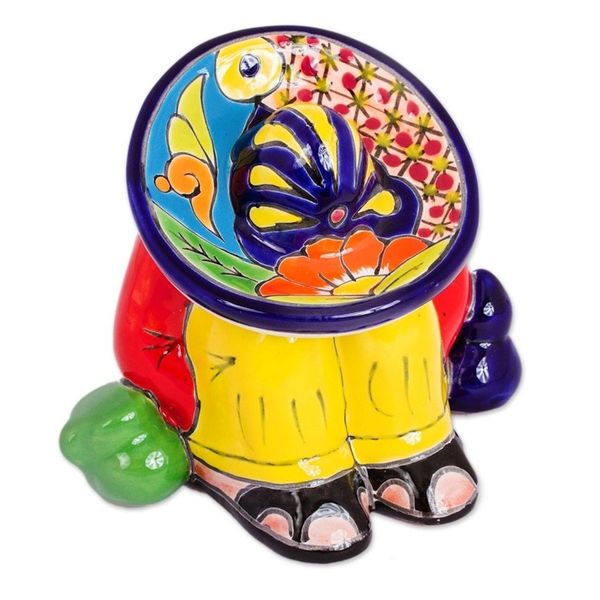 Alternate image for Talavera-Style Ceramic Figurine Crafted in Mexico Sombrero Slumber