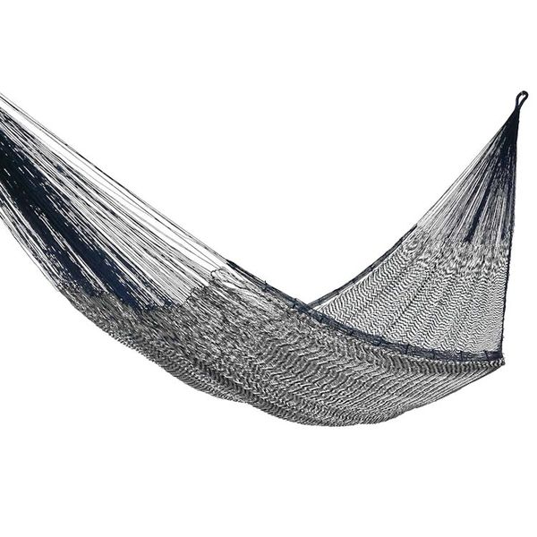 Alternate image for Handcrafted Cotton Striped Rope Hammock from Mexico Double Ocean Waves