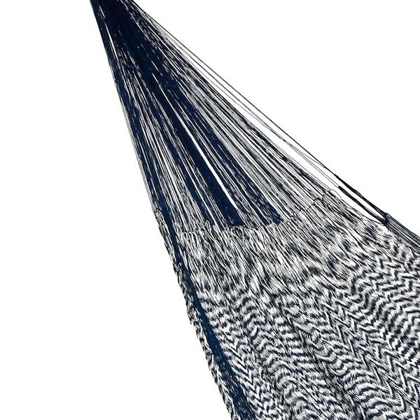 Alternate image for Handcrafted Cotton Striped Rope Hammock from Mexico Double Ocean Waves