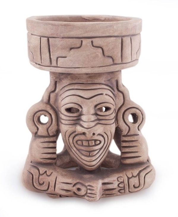 Alternate image for Mexico Handcrafted Archaeological Deity Ceramic Sculpture Aztec Fire God