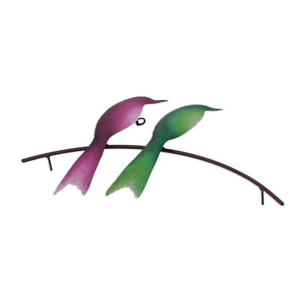 Alternate image for Steel Wall Sculpture of Two Colorful Birds from Mexico Avian Friends