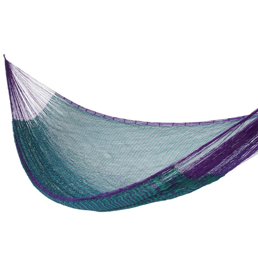 Artisan Crafted Striped Mayan Hammock Single 'Royal Pheasant'
