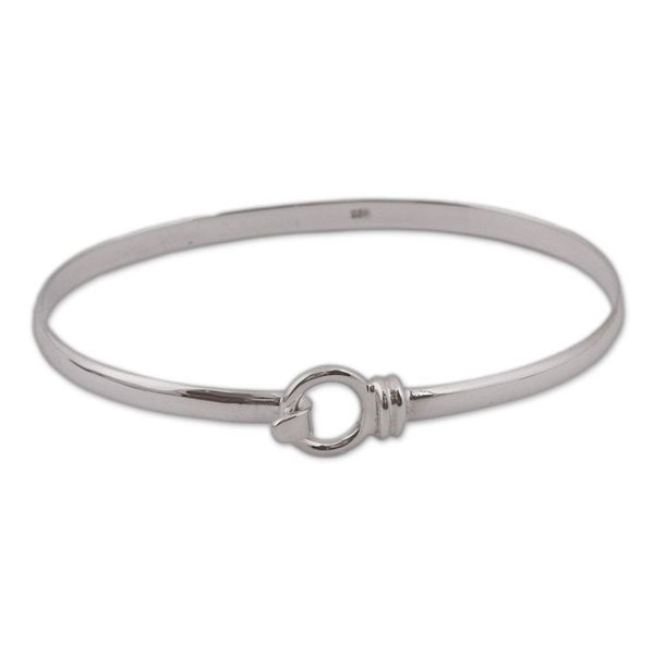 Alternate image for Artisan Crafted Sterling Silver Bangle Bracelet from Mexico Ethereal Gleam