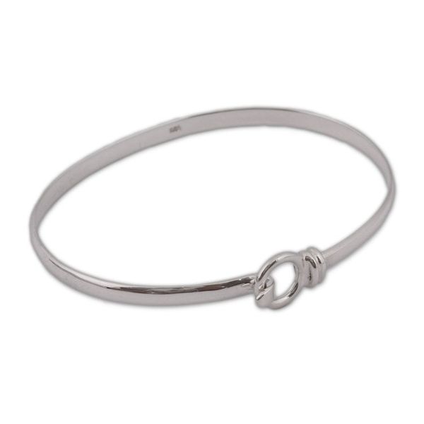 Alternate image for Artisan Crafted Sterling Silver Bangle Bracelet from Mexico Ethereal Gleam