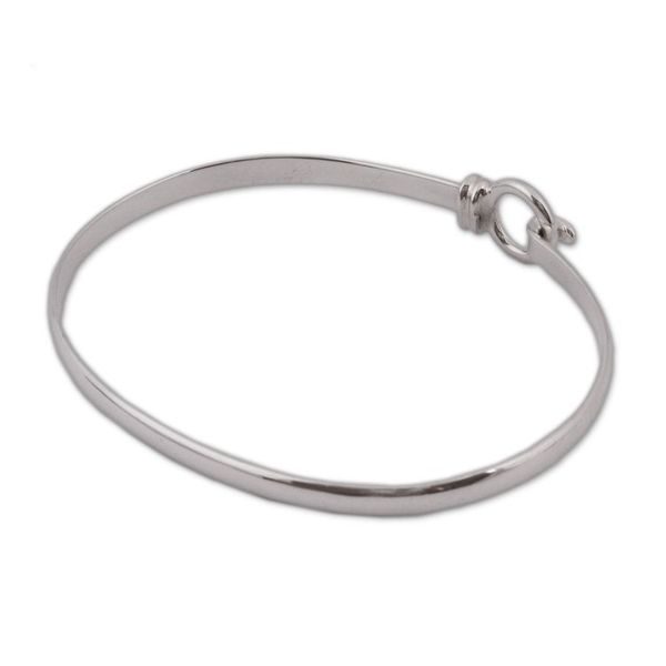 Alternate image for Artisan Crafted Sterling Silver Bangle Bracelet from Mexico Ethereal Gleam