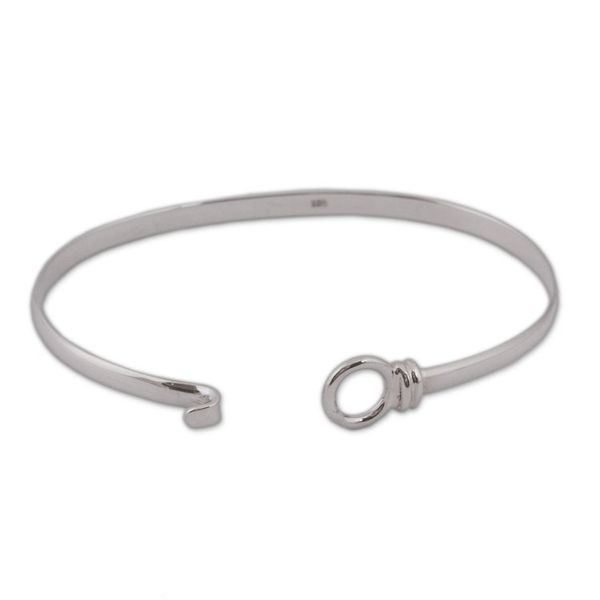 Alternate image for Artisan Crafted Sterling Silver Bangle Bracelet from Mexico Ethereal Gleam
