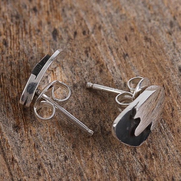 Alternate image for Combination Finish Sterling Silver Stud Earrings from Mexico Mountain Summits