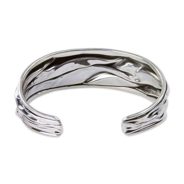 Alternate image for Amethyst Modern Silver 950 Cuff Bracelet Taxco Dusk