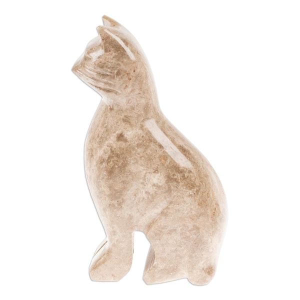 Alternate image for Marble Cat Sculpture in Beige from Mexico Cafe Cat