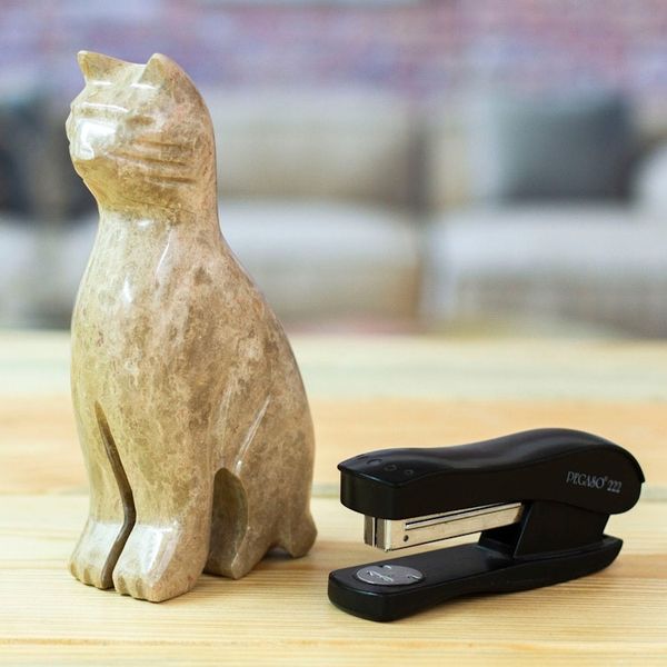 Alternate image for Marble Cat Sculpture in Beige from Mexico Cafe Cat