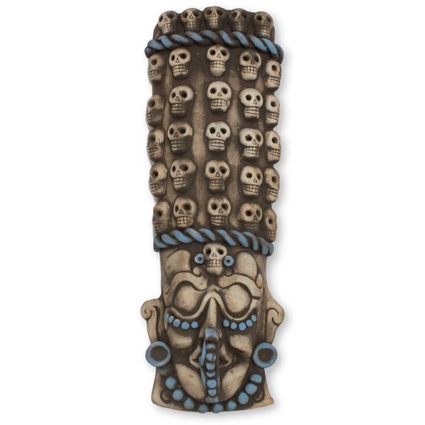 Alternate image for Mexican Maya and Aztec Ceramic Skull Motif Mask Maya Tzompantli