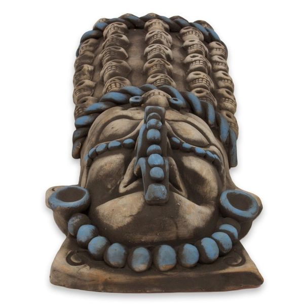 Alternate image for Mexican Maya and Aztec Ceramic Skull Motif Mask Maya Tzompantli