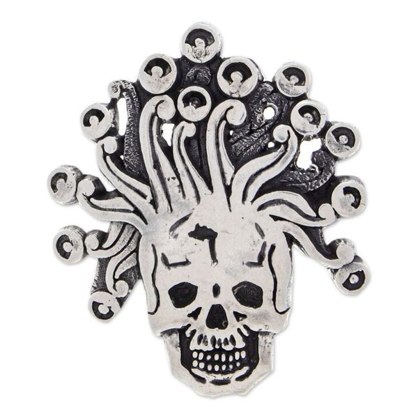 Alternate image for Sterling Silver Aztec God Pendant from Mexico Miquiztli