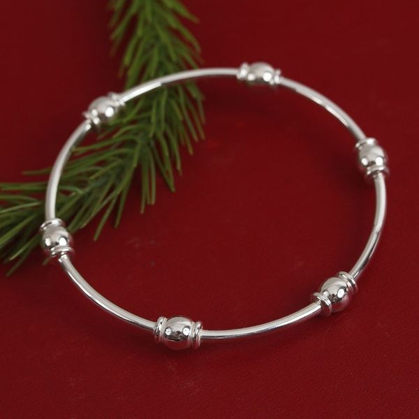 Alternate image for Gleaming Sterling Silver Bangle Bracelet from Mexico Six Beads