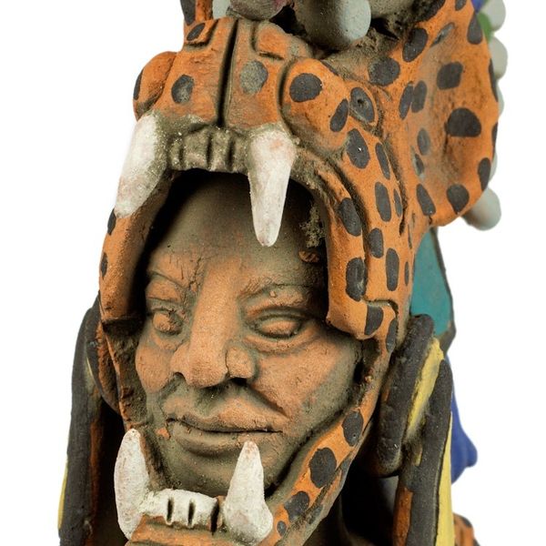 Alternate image for Aztec Museum Replica Ceramic Sculpture Medium Jaguar Warrior