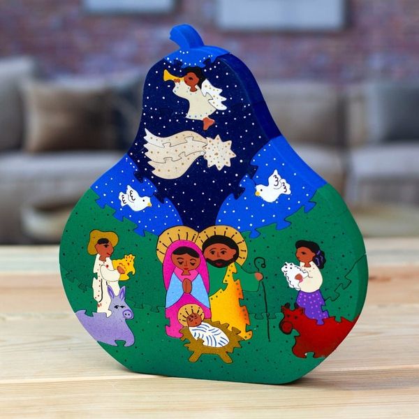 Alternate image for Wood display jigsaw puzzle Christmas in Olinala