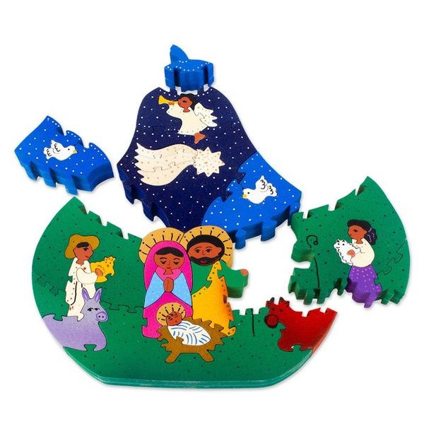 Alternate image for Wood display jigsaw puzzle Christmas in Olinala