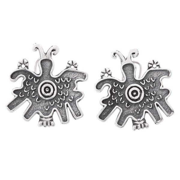Alternate image for Pre-Hispanic Butterfly Sterling Silver Button Earrings Pre-Hispanic Butterflies
