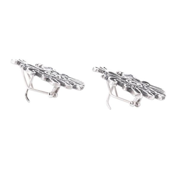 Alternate image for Pre-Hispanic Butterfly Sterling Silver Button Earrings Pre-Hispanic Butterflies