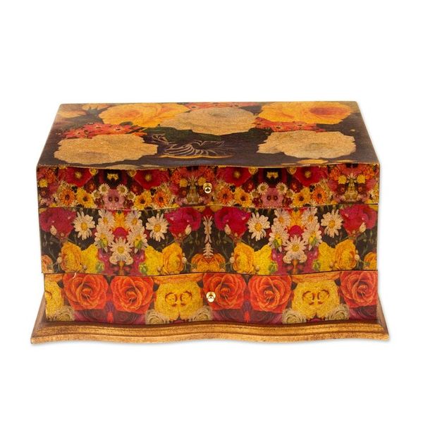 Alternate image for Handcrafted Floral Decoupage Jewelry Box Bright Bouquet