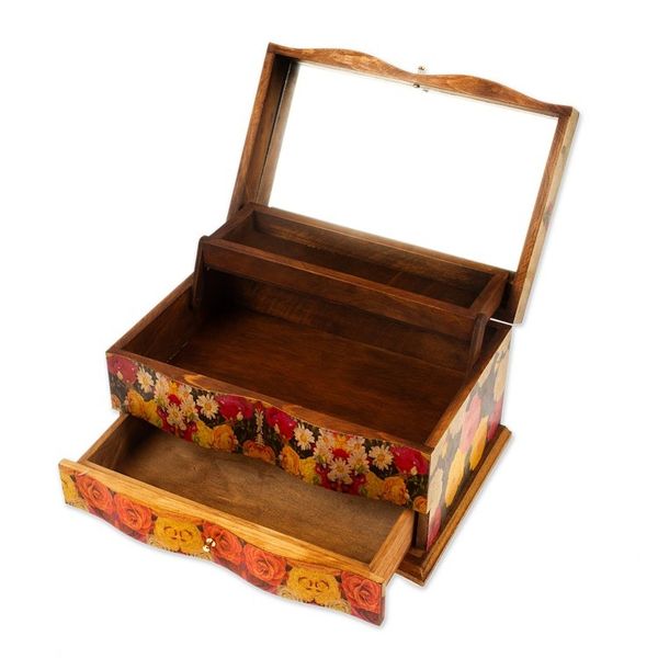 Alternate image for Handcrafted Floral Decoupage Jewelry Box Bright Bouquet