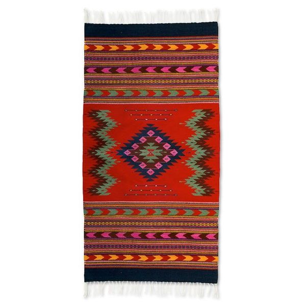 Image for Fair Trade Zapotec Wool Rug 2.5x5 Zapotec Passion