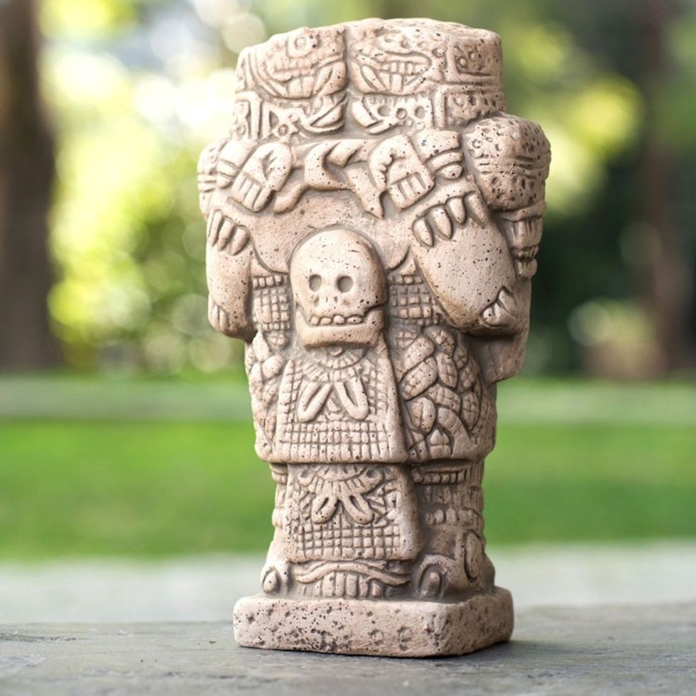 Unique Aztec Archaeology Ceramic Replica Sculpture Small 'Serpent Skirt'