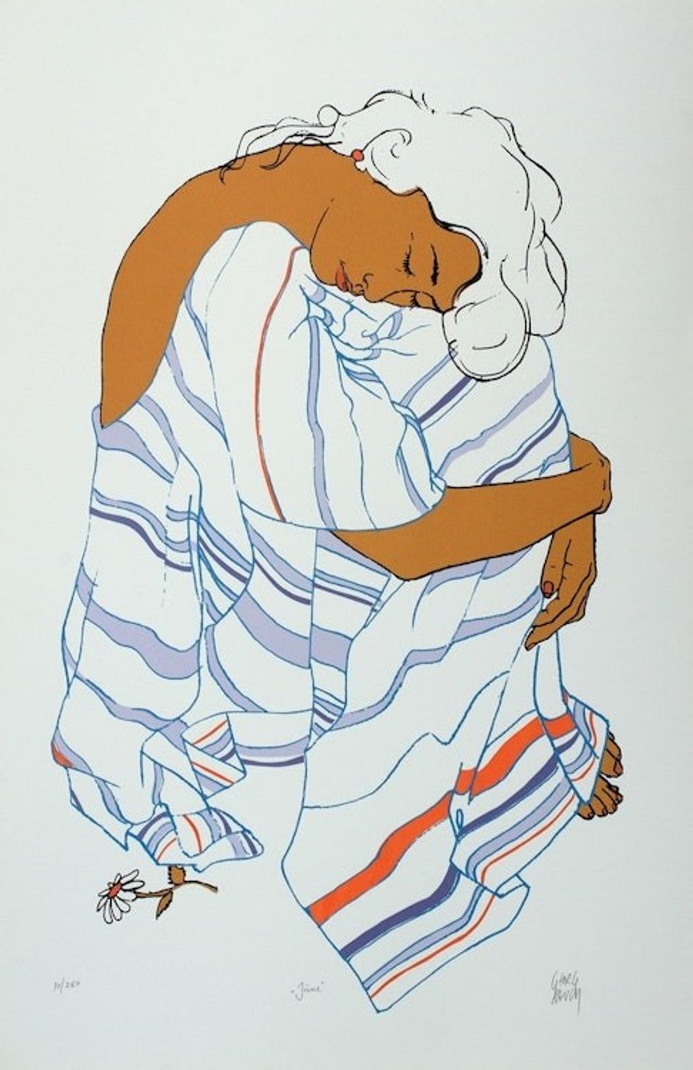 Signed Numbered 35-Inch Woman's Portrait Silkscreen Print 'June'