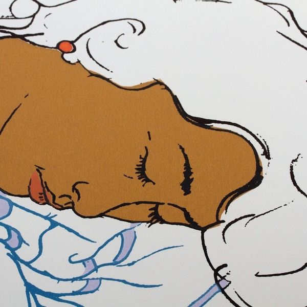 Alternate image for Signed Numbered 35-Inch Womans Portrait Silkscreen Print June