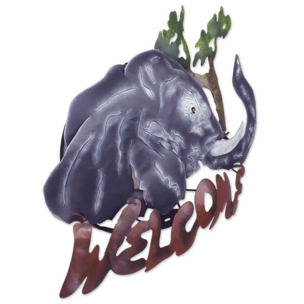 Alternate image for Unique Elephant Steel Welcome Sign Outdoor Living A Jumbo Welcome