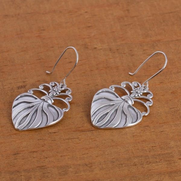 Alternate image for Sterling Silver Religious Theme Handcrafted Earrings Sacred Heart