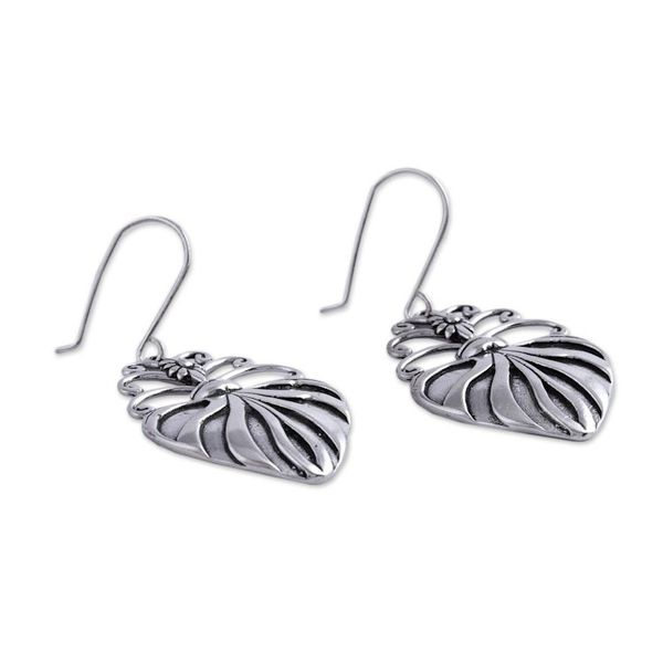 Alternate image for Sterling Silver Religious Theme Handcrafted Earrings Sacred Heart