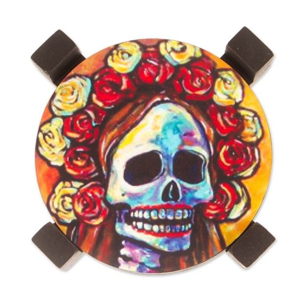 Alternate image for Pinewood Coasters with Base Skull Set of 4 from Mexico Skeleton Bride