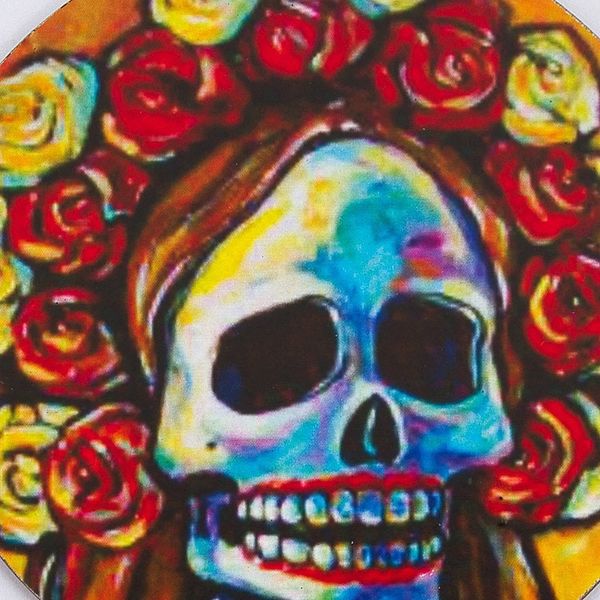 Alternate image for Pinewood Coasters with Base Skull Set of 4 from Mexico Skeleton Bride