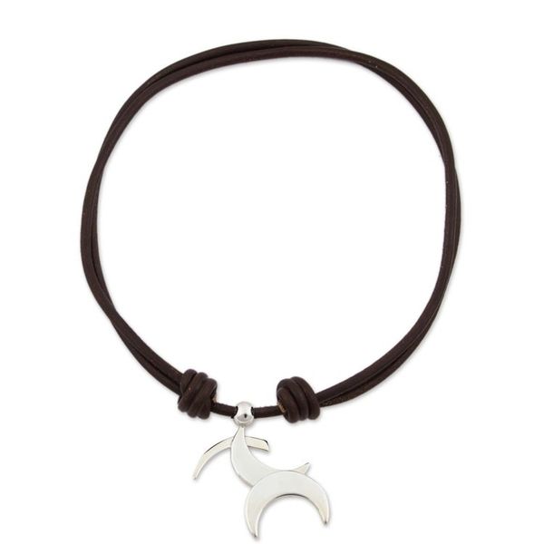 Alternate image for Taxco Sterling Silver Sagittarius Mexican Pendant Necklace Sagittarius Moon