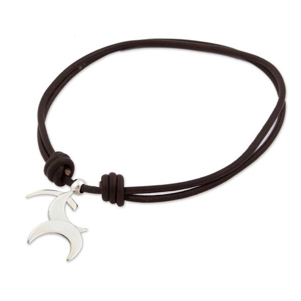 Alternate image for Taxco Sterling Silver Sagittarius Mexican Pendant Necklace Sagittarius Moon
