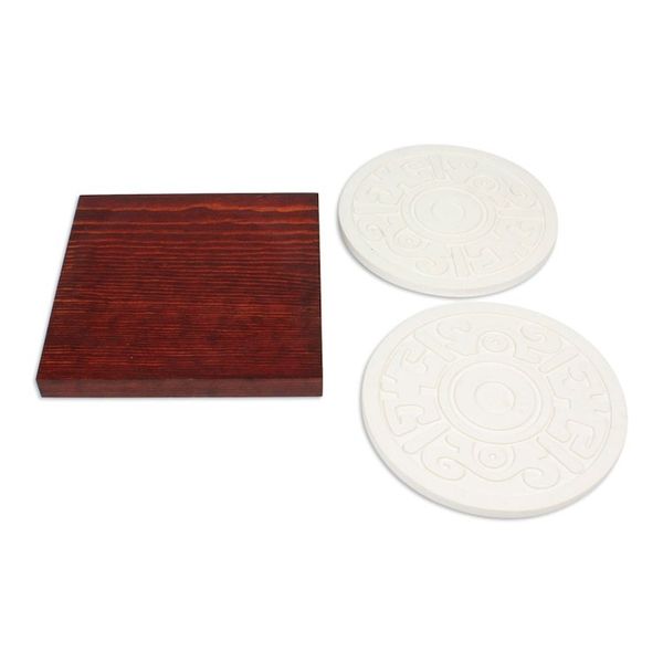 Alternate image for Pre-Hispanic Theme Resin Trivets Pair Ancient Flower