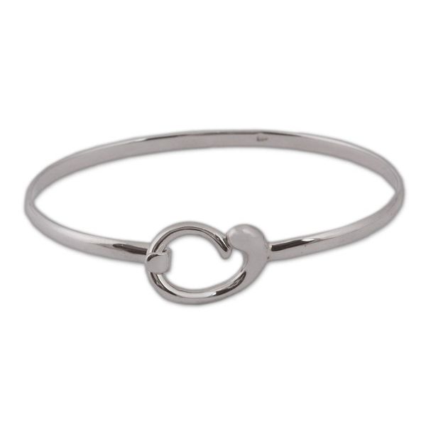 Alternate image for Taxco Sterling Silver Bangle Bracelet from Mexico Delightful Swirl