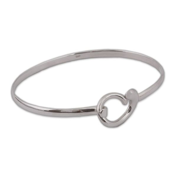 Alternate image for Taxco Sterling Silver Bangle Bracelet from Mexico Delightful Swirl