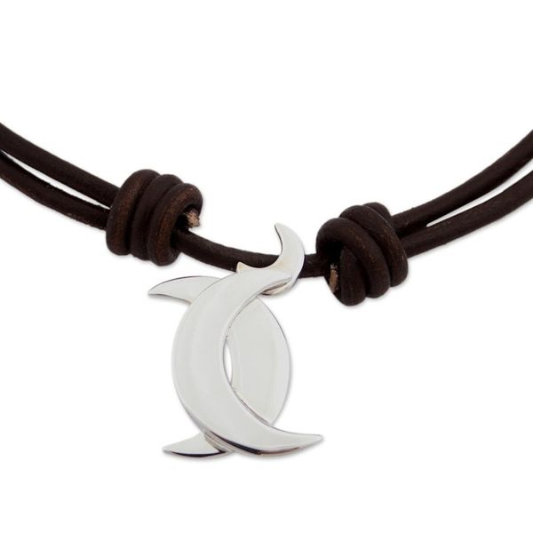 Alternate image for Taxco Sterling Silver Gemini Pendant Necklace from Mexico Gemini Moon