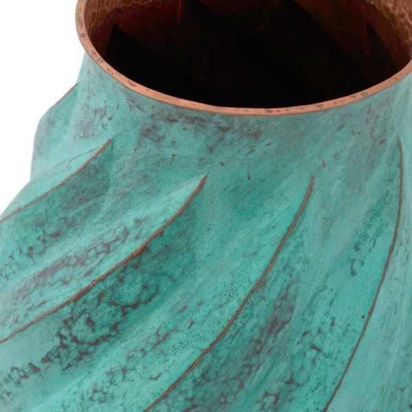 Alternate image for Spiral Motif Copper Vase from Mexico Antique Spirals