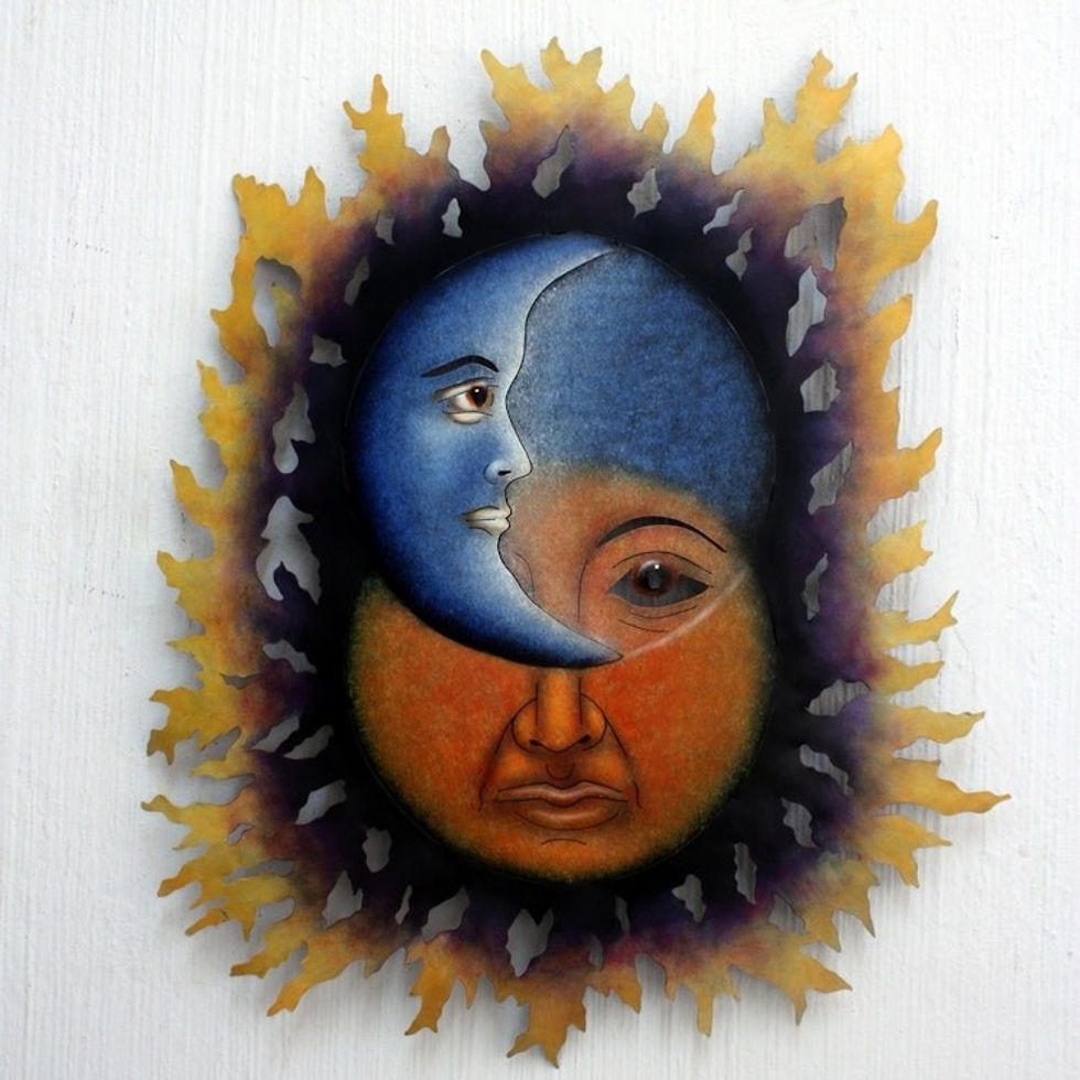 Sun and Moon Steel Wall Art 'Opposites Attract'