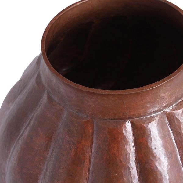 Alternate image for Textured Copper Vase Handcrafted in Mexico Fluid Textures