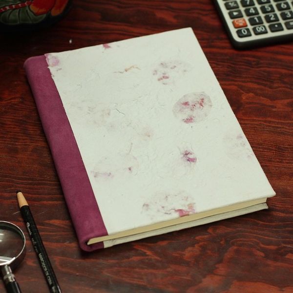 Alternate image for Recycled Paper Journal in White from Mexico Rosy Rain