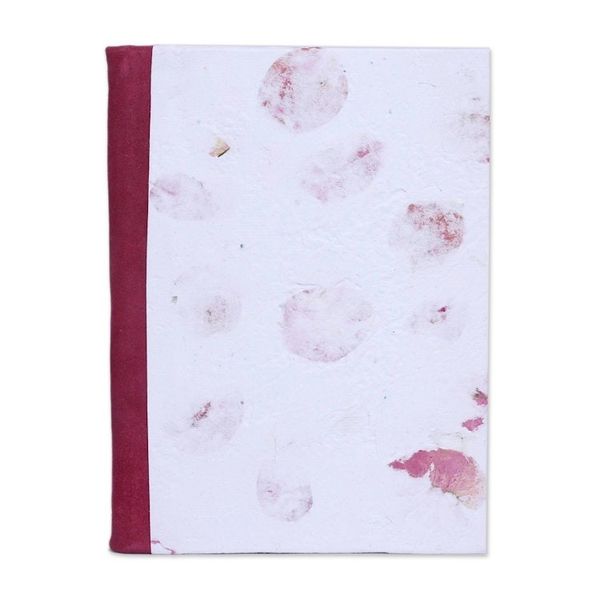 Alternate image for Recycled Paper Journal in White from Mexico Rosy Rain
