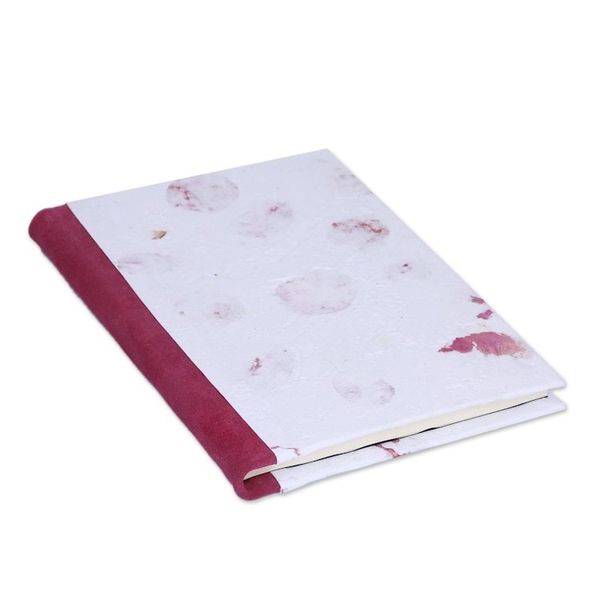 Alternate image for Recycled Paper Journal in White from Mexico Rosy Rain
