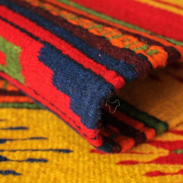 Alternate image for Zapotec Wool Rug 2 X 3 Hand Loomed in Mexico Morning Stars